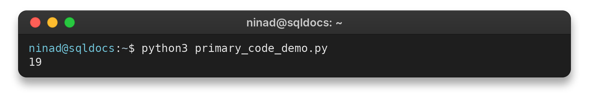 SQLite primary result code 19 in a terminal