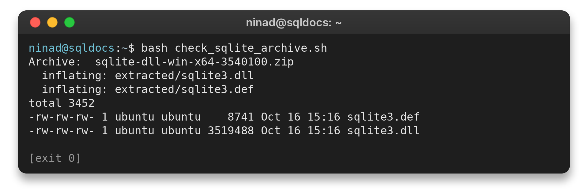 Extracted SQLite x64 archive showing sqlite3.dll and sqlite3.def